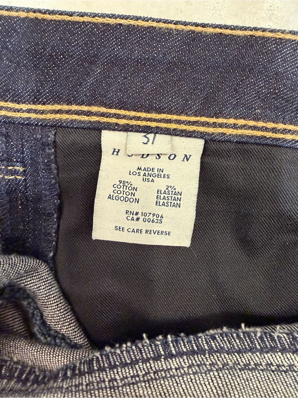Hudson Jeans Collin Flap Pocket Straight Leg in Dark Wash Mid Rise 31 Tall Long - Picture 11 of 11